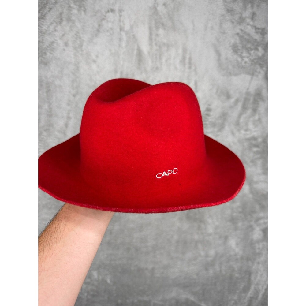 Capo Fedora Hat Womens Medium Wool Waterproof Austria Neck Flap Handmade Vtg Red